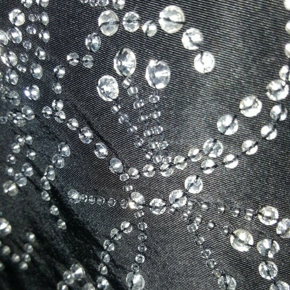 ◇$6,000 OSCAR DE LA RENTA BLACK BLUE EXCLUSIVE BEADED EMBROIDERED SILK DRESS 6 - Picture 9 of 16